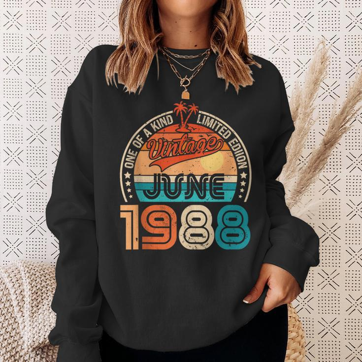 35 Year Old Made In 1988 Vintage June 1988 35Th Birthday Sweatshirt Gifts for Her