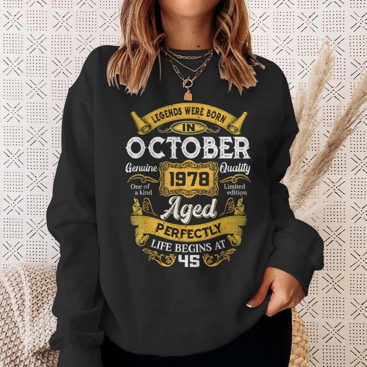 45 Years Old Legends Born In October 1978 45Th Birthday Sweatshirt Gifts for Her