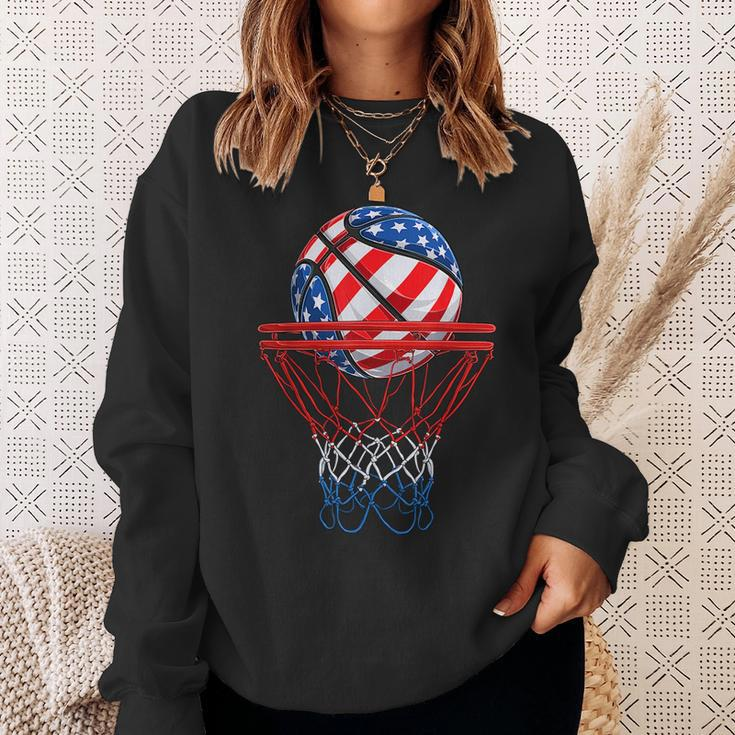 4Th Of July American Patriotic Basketball Us Flag Men Boys Patriotic Funny Gifts Sweatshirt Gifts for Her