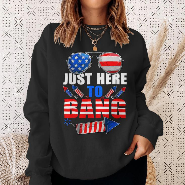 4Th Of July Im Just Here To Bang Fireworks Sweatshirt Gifts for Her