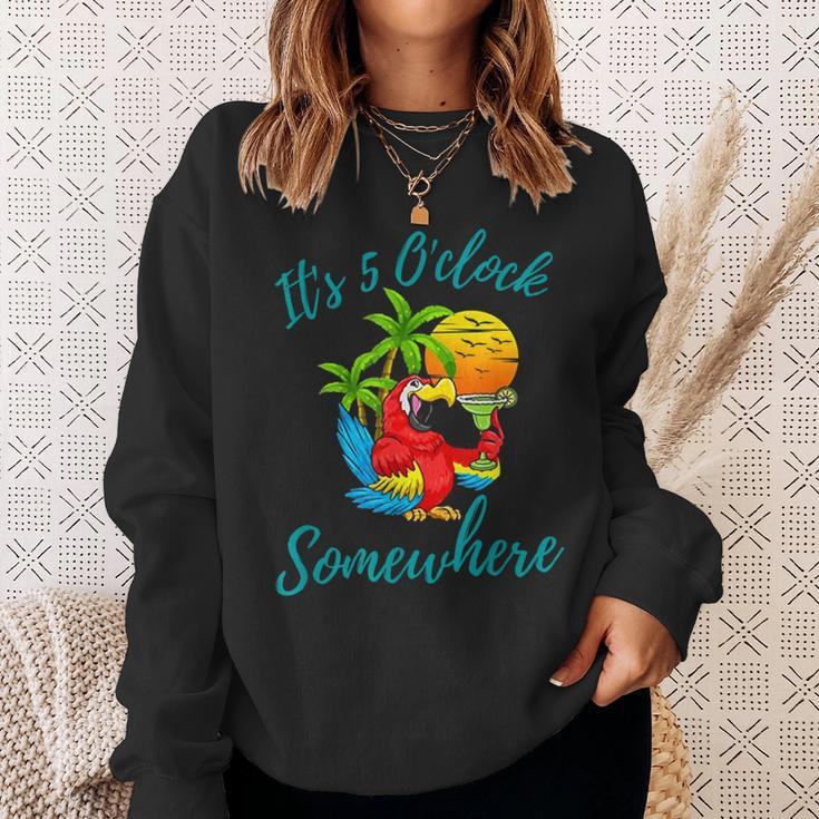 It Is 5 O'clock Somewhere Drinking Parrot Sweatshirt Gifts for Her