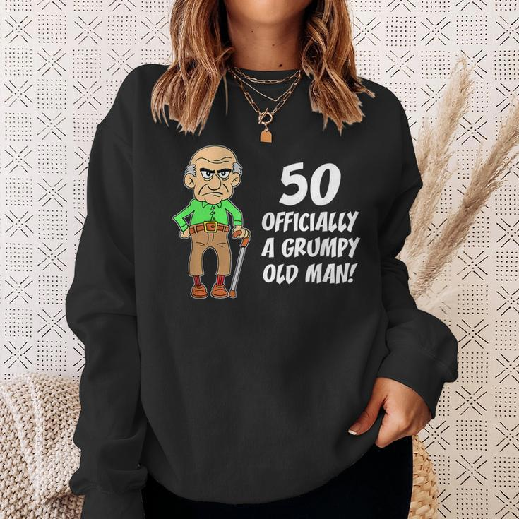 50 Officially Grumpy Old Man Over The Hill Funny Gift For Mens Sweatshirt Gifts for Her