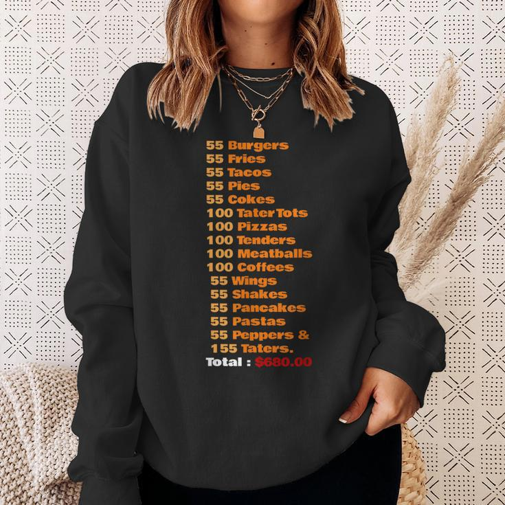 55 Burgers 55 Shakes 55 Fries Think You Should Leave Funny Burgers Funny Gifts Sweatshirt Gifts for Her