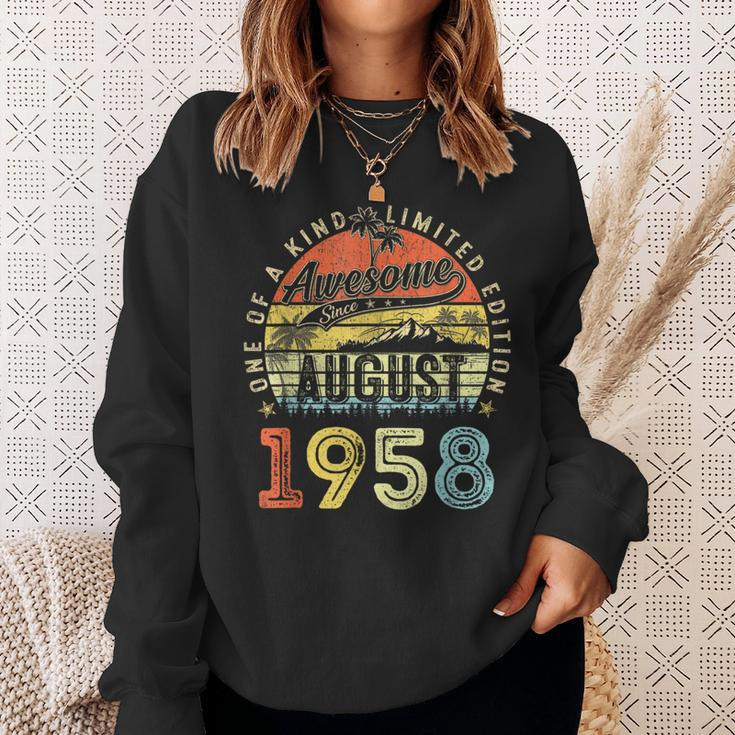 65 Year Old Awesome Since August 1958 65Th Birthday Sweatshirt Gifts for Her