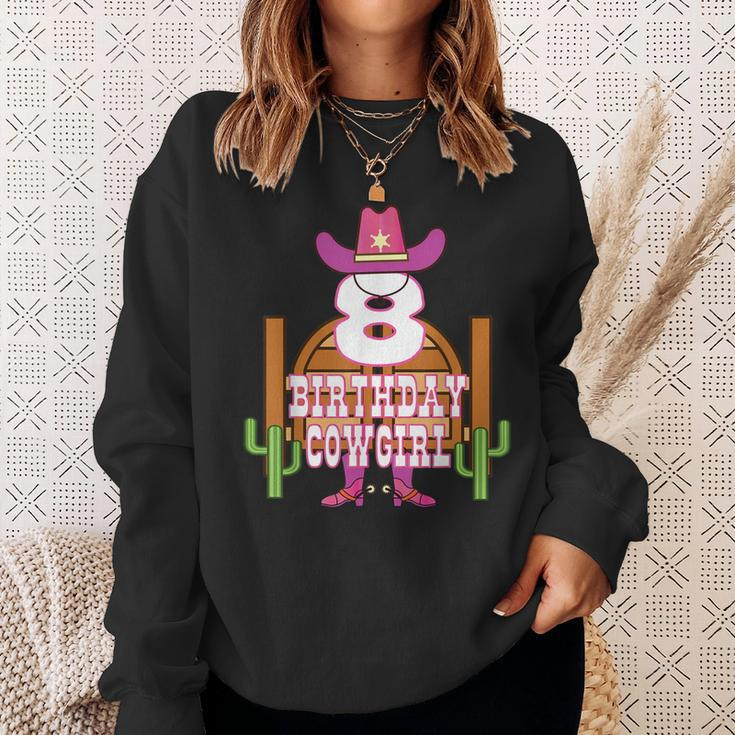 8Th Birthday Cowgirl 8 Years Old Girl Rodeo Lover Party Sweatshirt Gifts for Her
