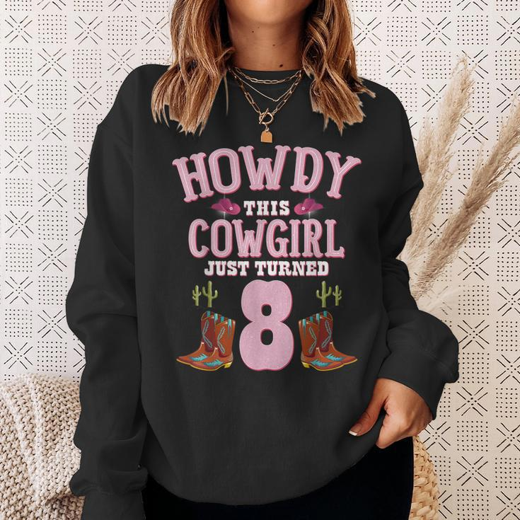 8Th Birthday Girls Cowgirl Howdy Western Themed Birthday Sweatshirt Gifts for Her