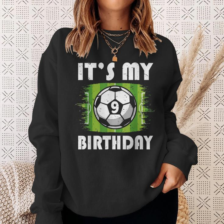 9 Years Old Kids Soccer Player 9Th Birthday Boy Sweatshirt Gifts for Her