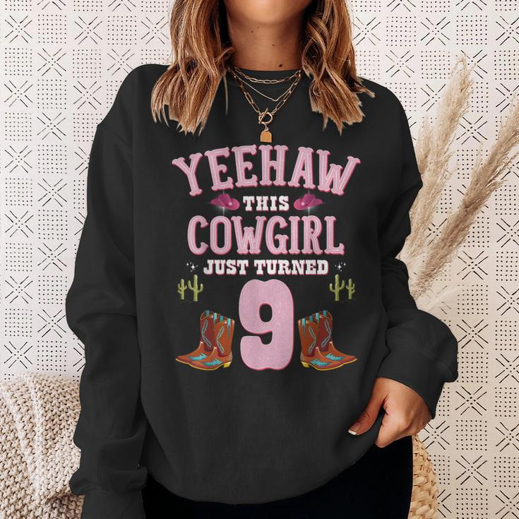 9Th Birthday Girls Cowgirl Yeehaw Western Themed Birthday Sweatshirt Gifts for Her