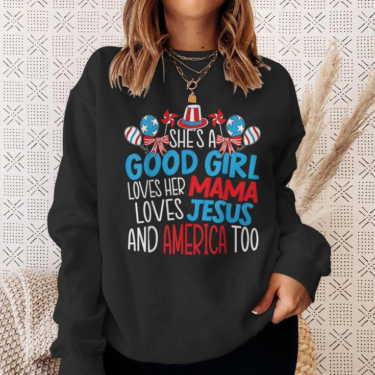 A Good Girl Who Loves America 4Th Of July Usa Patriotic Patriotic Funny Gifts Sweatshirt Gifts for Her