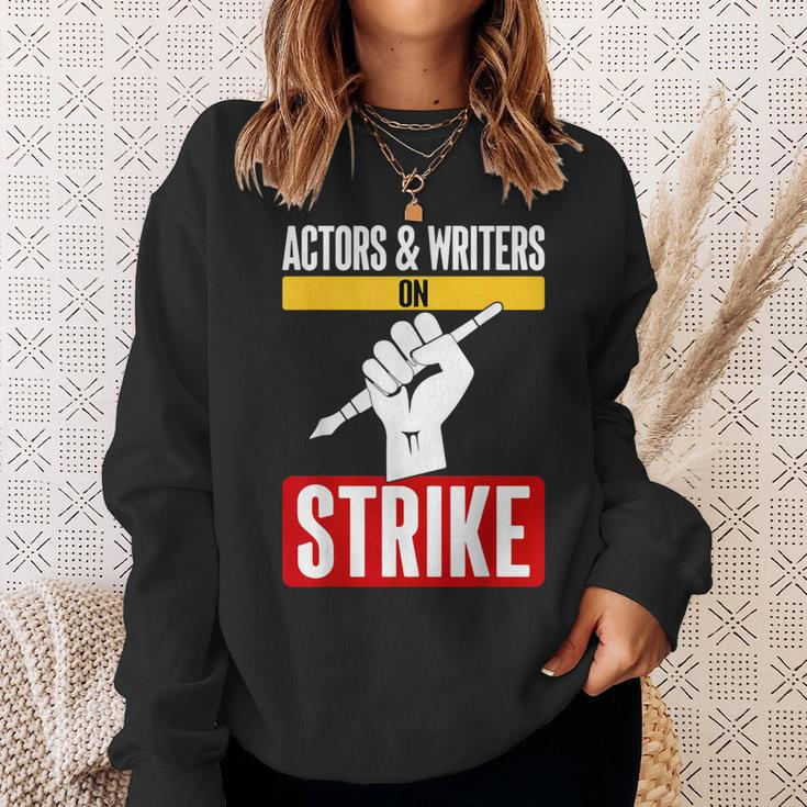 Actors And Writers On Strike Fair Wages I Stand With Wga Sweatshirt Gifts for Her