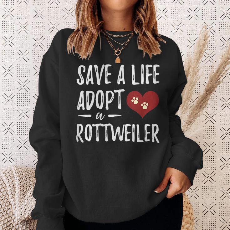 Adopt A Rottweiler Funny Rescue Dog Sweatshirt Gifts for Her