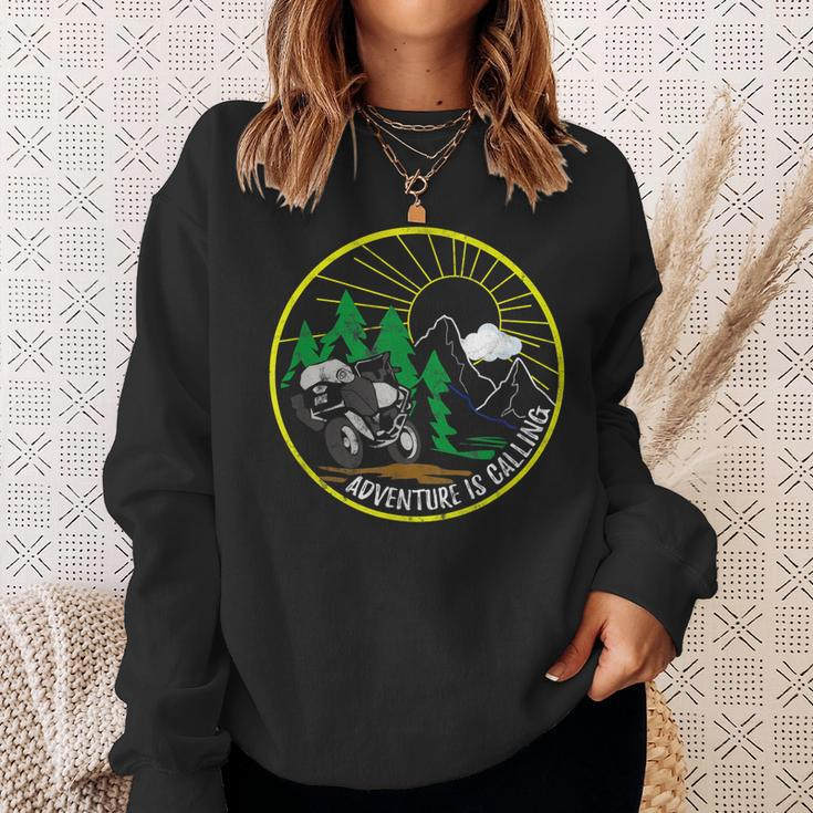 Adventure Is Calling Motorcycle Camping Sweatshirt Gifts for Her