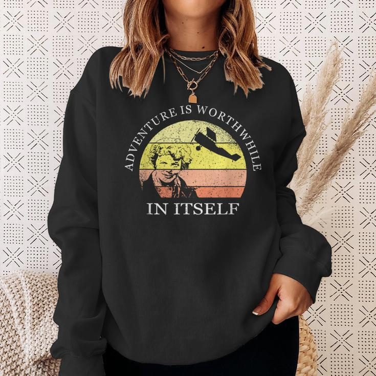 Adventure Is Worthwhile In Itself Earhart Day Sweatshirt Gifts for Her