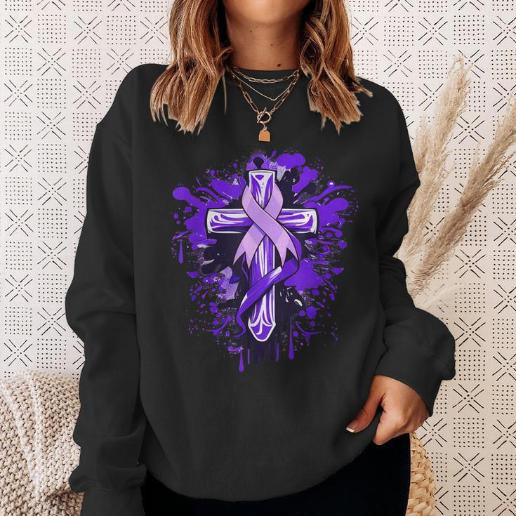 All Cancer Awareness Cross All Cancer Month Sweatshirt Gifts for Her