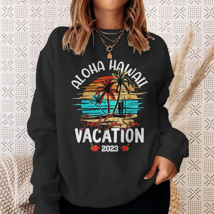 Aloha Hawaii Hawaiian Vacation 2023 Matching Family Group Sweatshirt Gifts for Her
