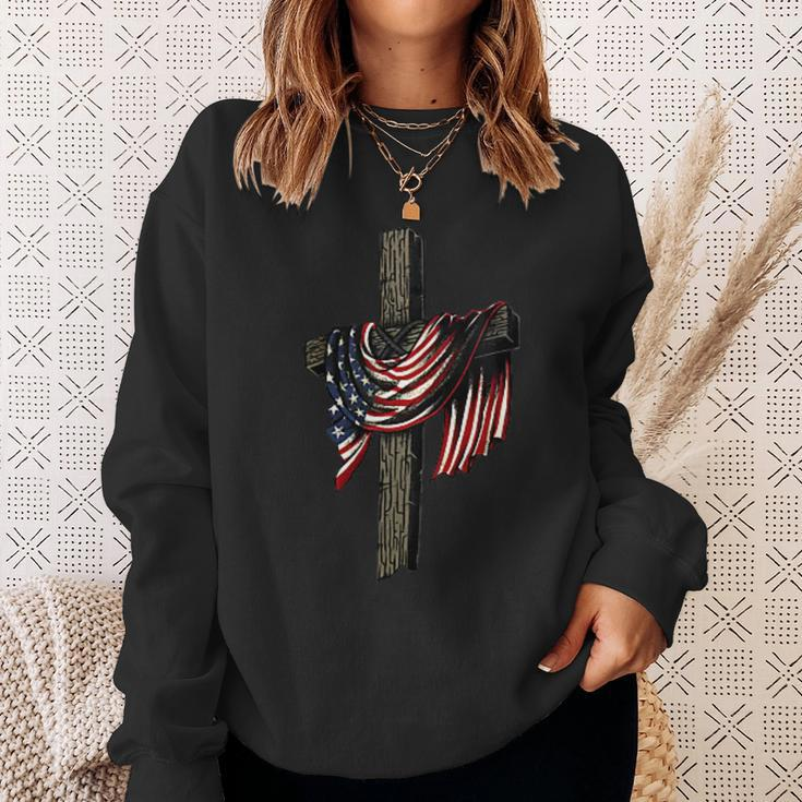 American By Birth Christian By Choice Dad By The Grace Sweatshirt Gifts for Her