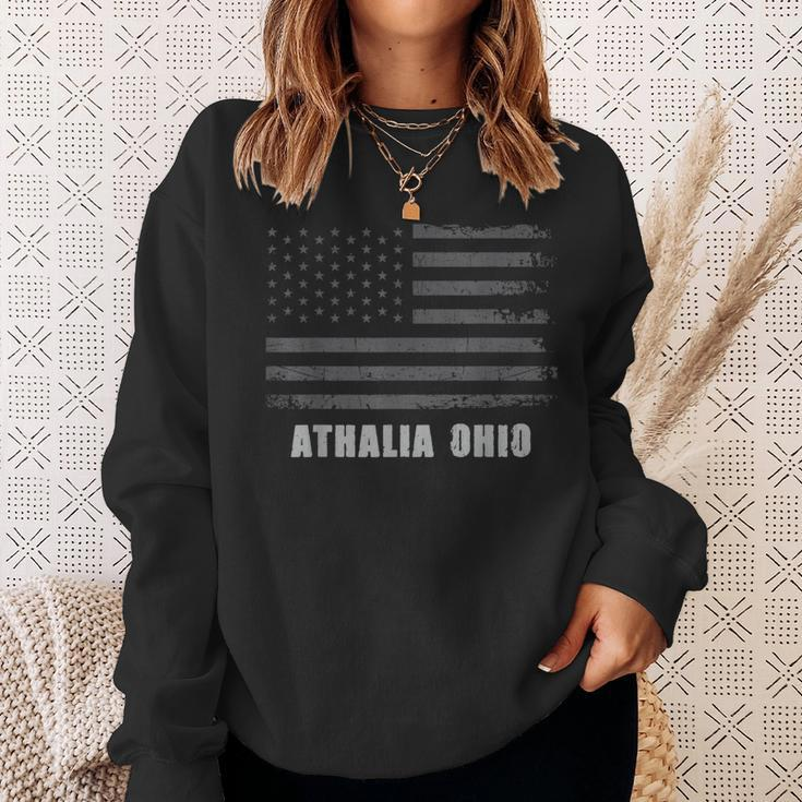 American Flag Athalia Ohio Usa Patriotic Souvenir Sweatshirt Gifts for Her