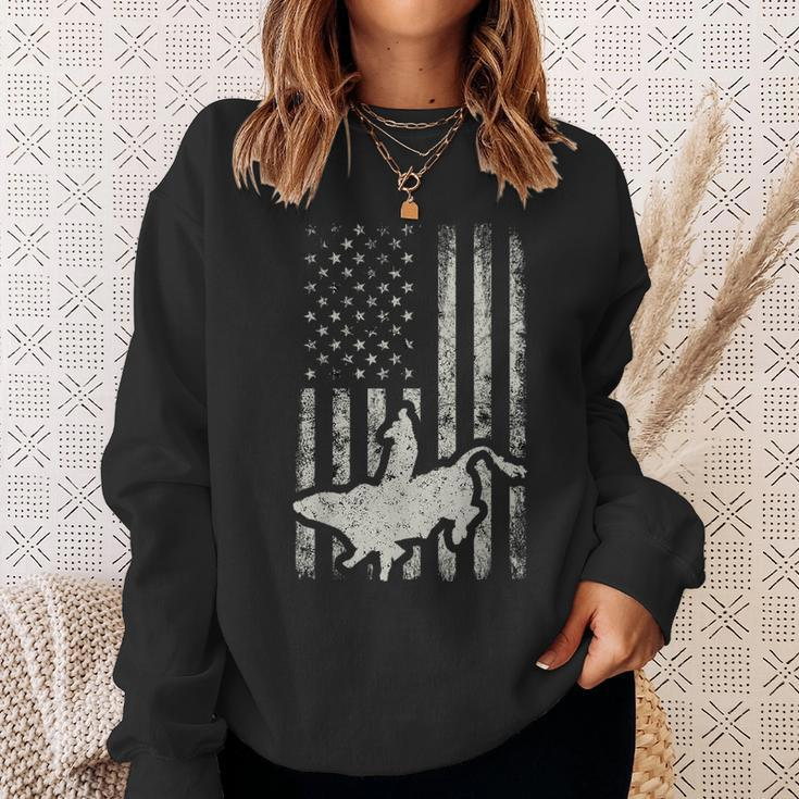American Flag Bull Riding Cowboy Gift For Men Rodeo Rodeo Funny Gifts Sweatshirt Gifts for Her