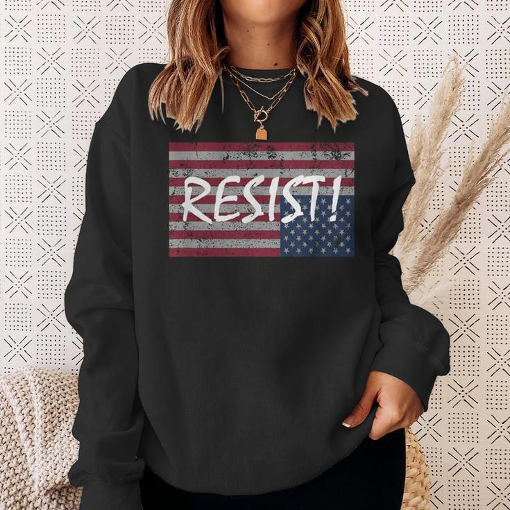 American Flag Resist Upside Down United StatesSweatshirt Gifts for Her