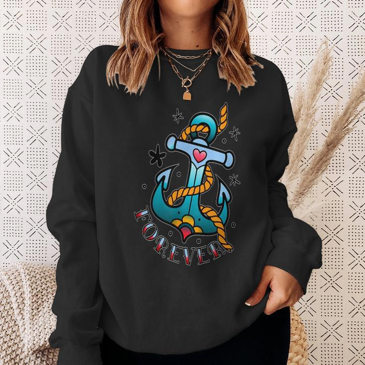Anchor Tattoo Style Forever Vintage Gift Sweatshirt Gifts for Her