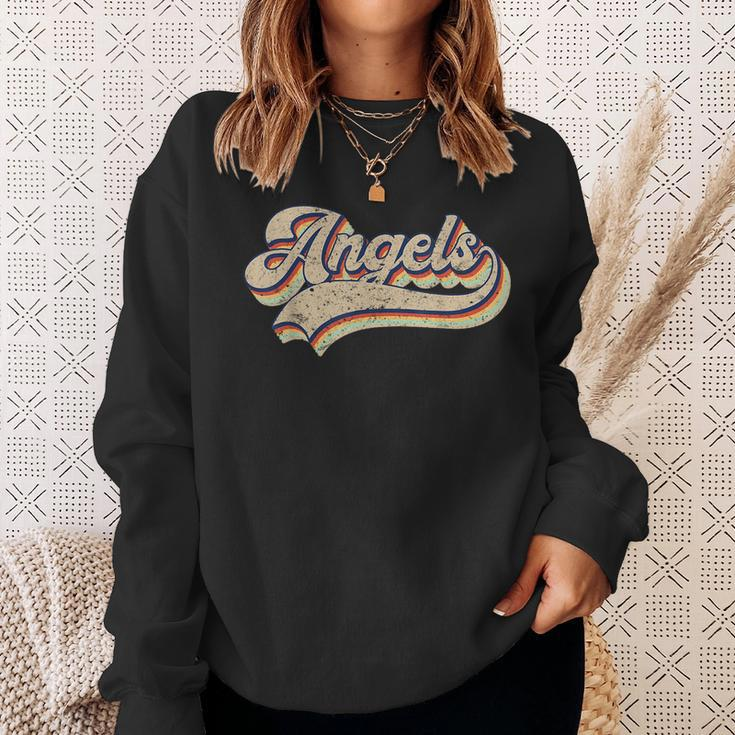 Angels Name Vintage Retro Baseball Lovers Baseball Fans Baseball Funny Gifts Sweatshirt Gifts for Her