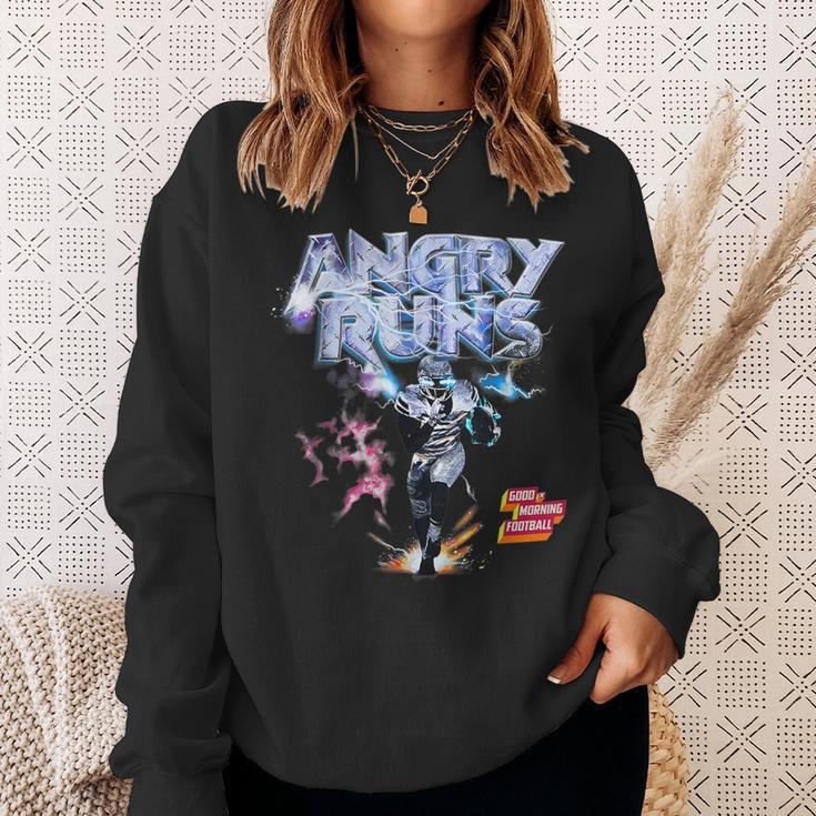 Angry Runs Good Morning Football Sport Lover Vintage Sweatshirt Gifts for Her