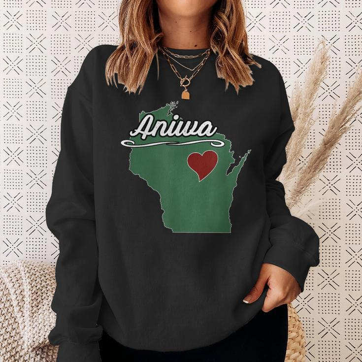 Aniwa Wisconsin Wi Usa City State Souvenir Sweatshirt Gifts for Her