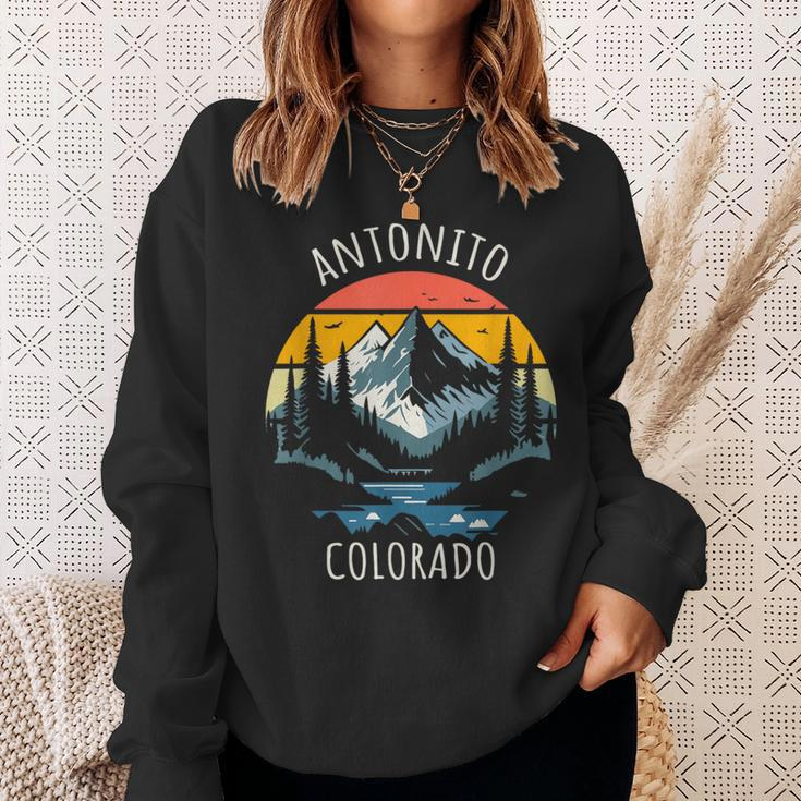 Antonito Colorado Usa Retro Style Mountain Sweatshirt Gifts for Her