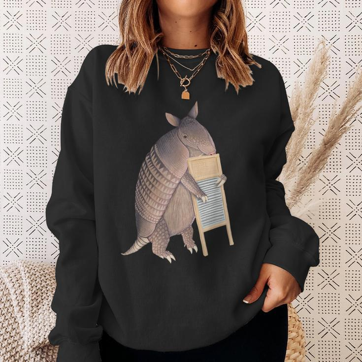 Armadillo Playing The Washboard Sweatshirt Gifts for Her