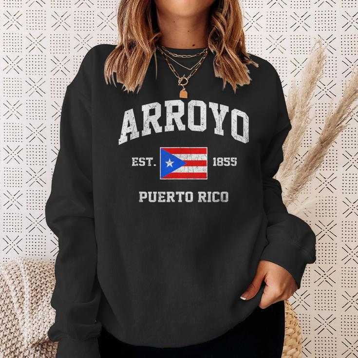 Arroyo Puerto Rico Vintage Boricua Flag Athletic Style Sweatshirt Gifts for Her