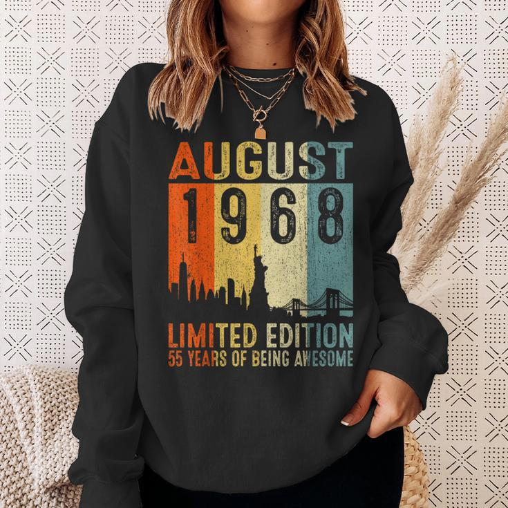 August 1968 Limited Edition 55 Years Of Being Awesome Sweatshirt Gifts for Her