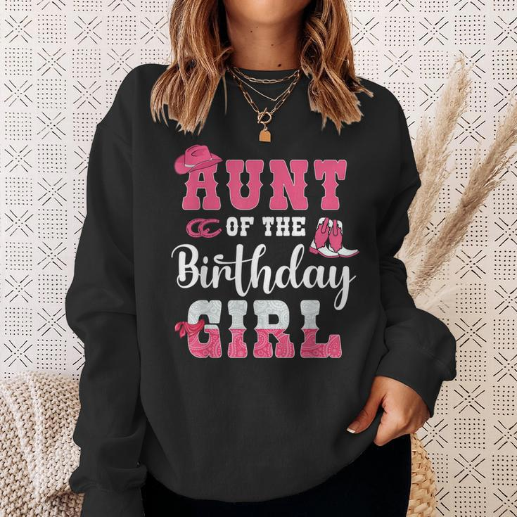 Aunt Of The Birthday Girl Western Cowgirl Themed 2Nd Bday Sweatshirt Gifts for Her