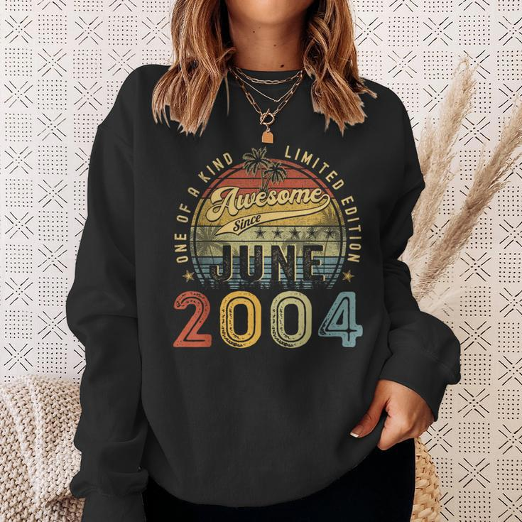 Awesome Since June 2004 Vintage 19Th Birthday Party Retro Sweatshirt Gifts for Her