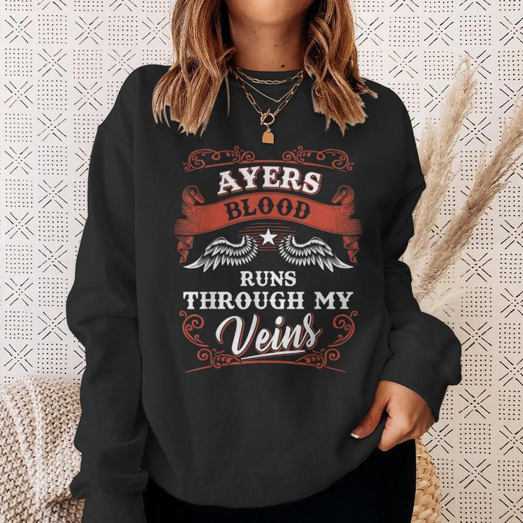 Ayers Blood Runs Through My Veins Family Christmas Sweatshirt Gifts for Her