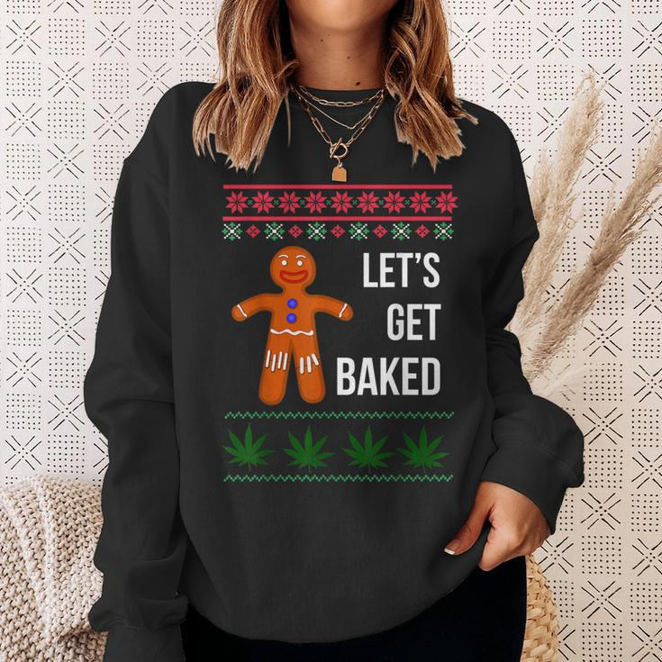 Lets Get Baked Holiday Ugly Christmas Sweater Sweatshirt Gifts for Her