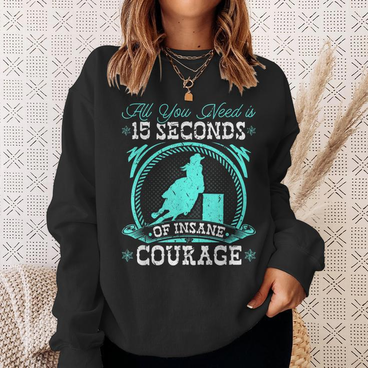 Barrel Racing Insane Courage Cowgirl Rodeo Barrel Racer Sweatshirt Gifts for Her