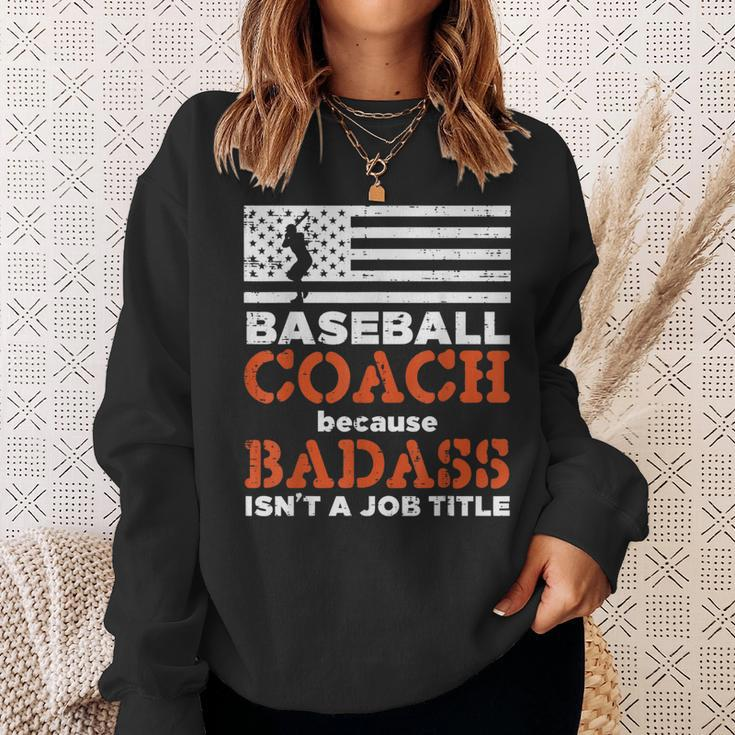 Baseball Coach Badass Job Title Us Flag Funny Patriotic Men Patriotic Funny Gifts Sweatshirt Gifts for Her