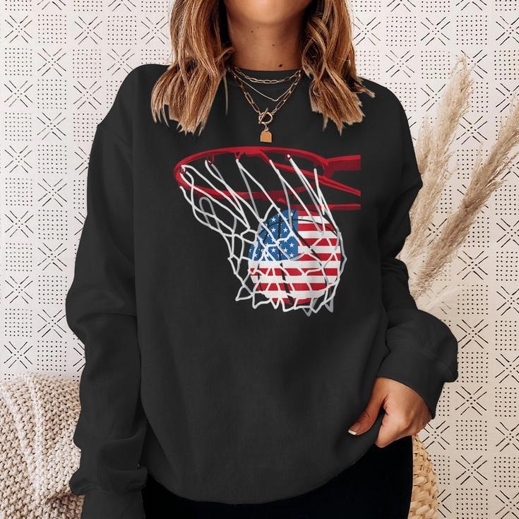 Basketball 4Th Of July American Flag Patriotic Men Boys Usa Sweatshirt Gifts for Her