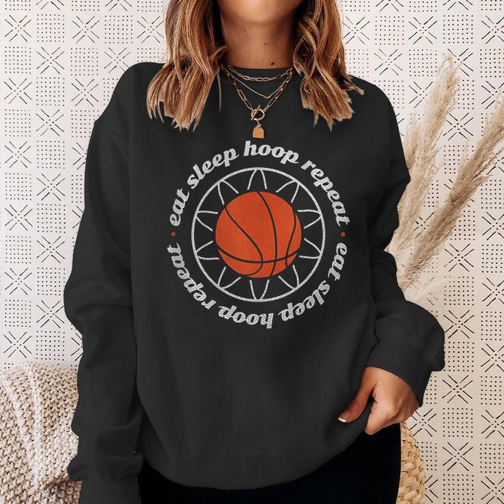 Basketball Motivation - Eat Sleep Hoop Repeat Sweatshirt Gifts for Her