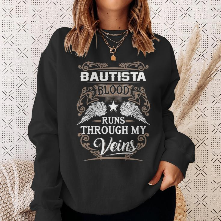 Bautista Name Gift Bautista Blood Runs Throuh My Veins Sweatshirt Gifts for Her