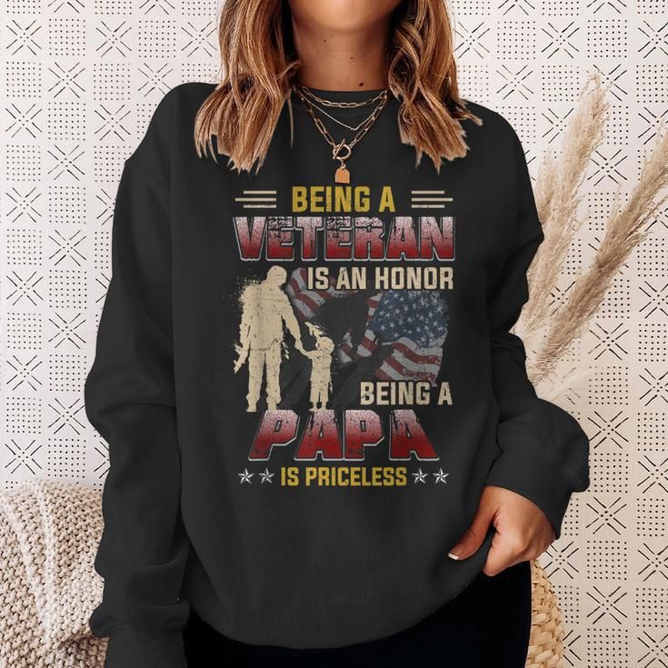 Being A Veteran Is An Honor Being A Papa Is Priceless Gift Gift For Mens Sweatshirt Gifts for Her