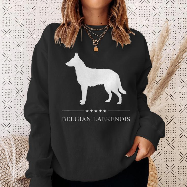 Belgian Laekenois Dog White Silhouette Sweatshirt Gifts for Her