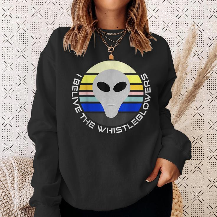 Believe The Whistleblowers Retro Vintage Style Alien Design Believe Funny Gifts Sweatshirt Gifts for Her