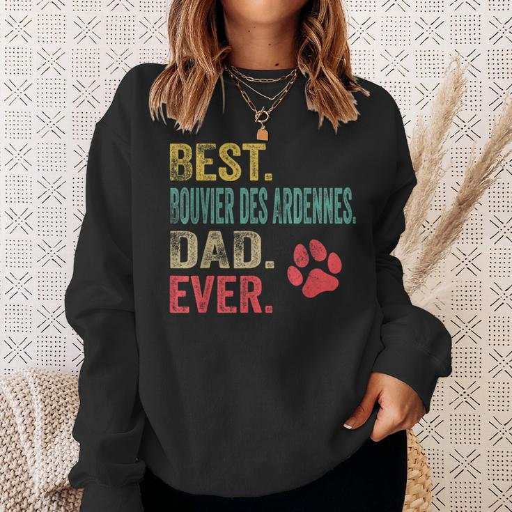 Best Bouvier Des Ardennes Dad Ever Vintage Father Dog Lover Sweatshirt Gifts for Her