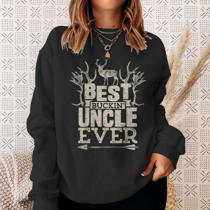 Best Buckin Uncle EverHunting Hunter Bucking Gift Hunter Funny Gifts Sweatshirt Gifts for Her