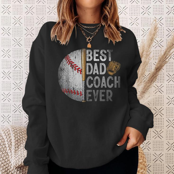 Best Dad Coach Ever Funny Baseball For Sport Lovers Fan Sweatshirt Gifts for Her