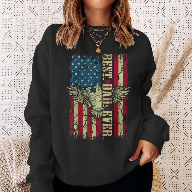 Best Dad Ever Flag Patriotic Eagle Funny For Dad Father Sweatshirt Gifts for Her