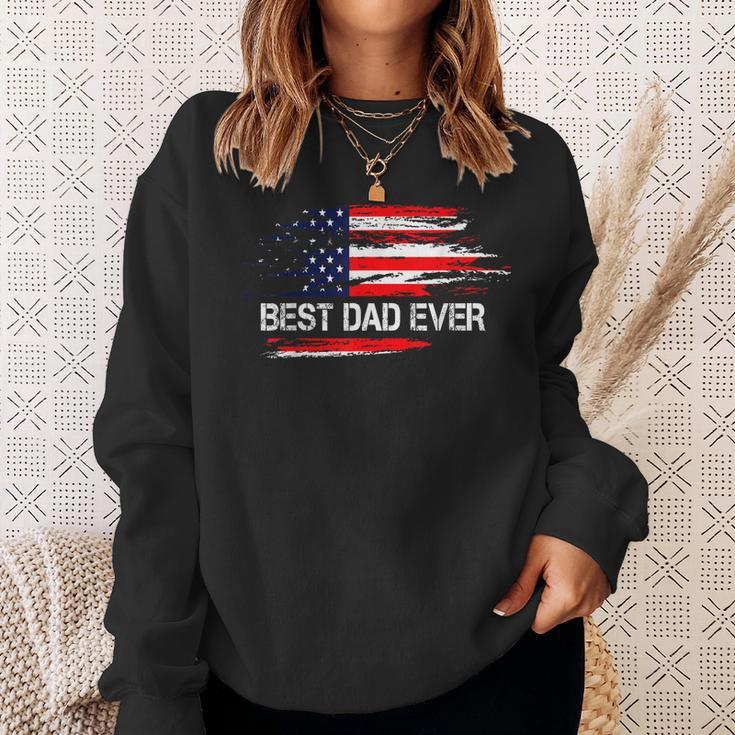 Best Dad Ever Us American Flag Dad Gifts Fathers Day Sweatshirt Gifts for Her