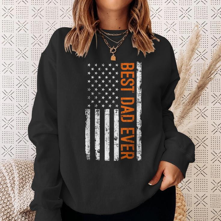 Best Dad Ever With Us American Flag Fathers Day Dad Gift Funny Gifts For Dad Sweatshirt Gifts for Her