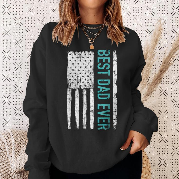 Best Dad Ever With Us American Flag Gift For Fathers Day Gift For Mens Sweatshirt Gifts for Her
